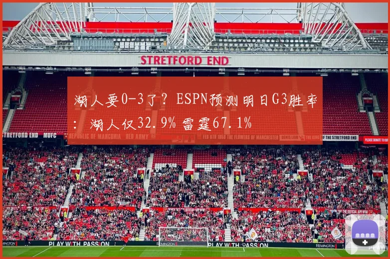 湖人要0-3了？ESPN预测明日G3胜率：湖人仅32.9% 雷霆67.1%